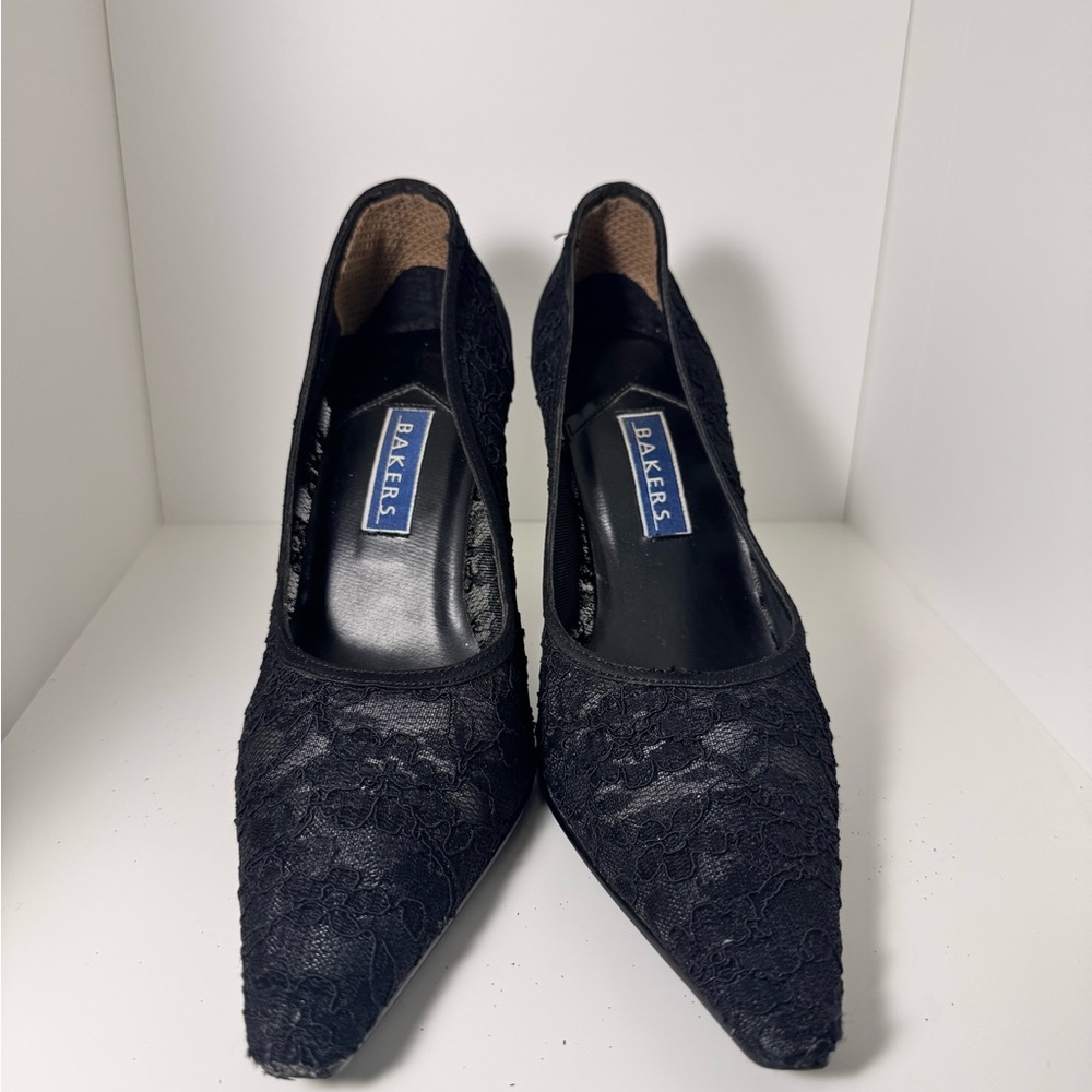 Bakers Black Lace Heels